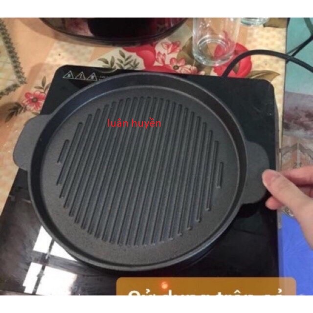[5-10 người ăn ]khay nướng đun trên bếp từ + bếp cồn+ giấy bạc+ cồn+kẹp thịt