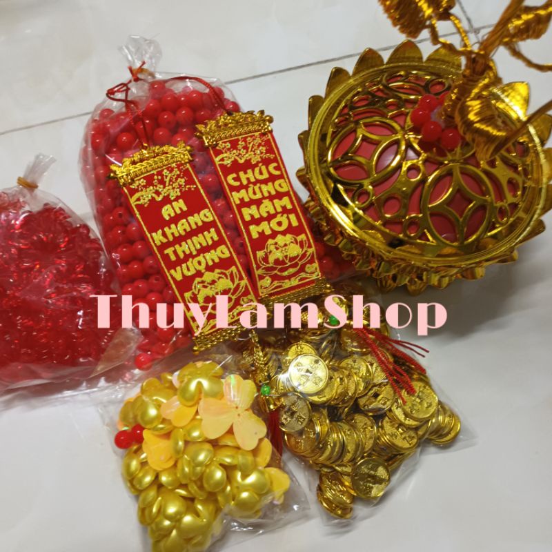 Set trọn bộ nguyên liệu làm cây cành vàng lá ngọc thu hut tài lộc teưng tết