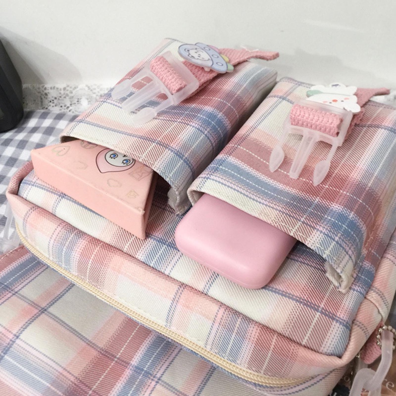 Túi Xách Nylon Đeo Chéo Kẻ Sọc Màu Tương Phản Thời Trang Nhật Bản Cho Nữ