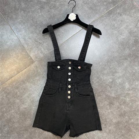 [Hàng Có Sẵn] Quần Yếm Denim Lưng Cao Dáng Ôm Có 7 Nút Cài Thiết Kế Lưng Cao Bưởi MM2022 Thời Trang Mùa Hè