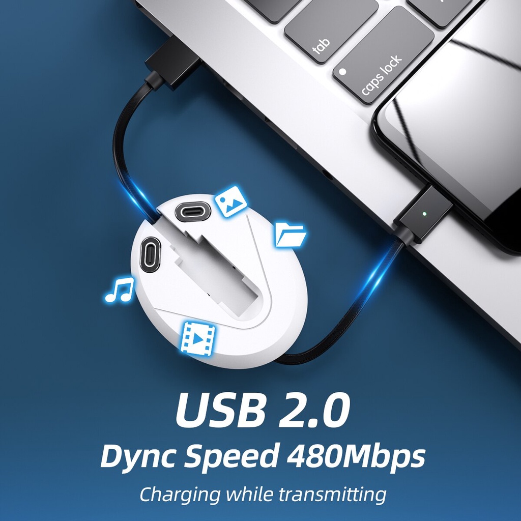 Dây Cáp Sạc Nhanh Usb Type C Hít Nam Châm 3 Trong 1 Cho IPhone