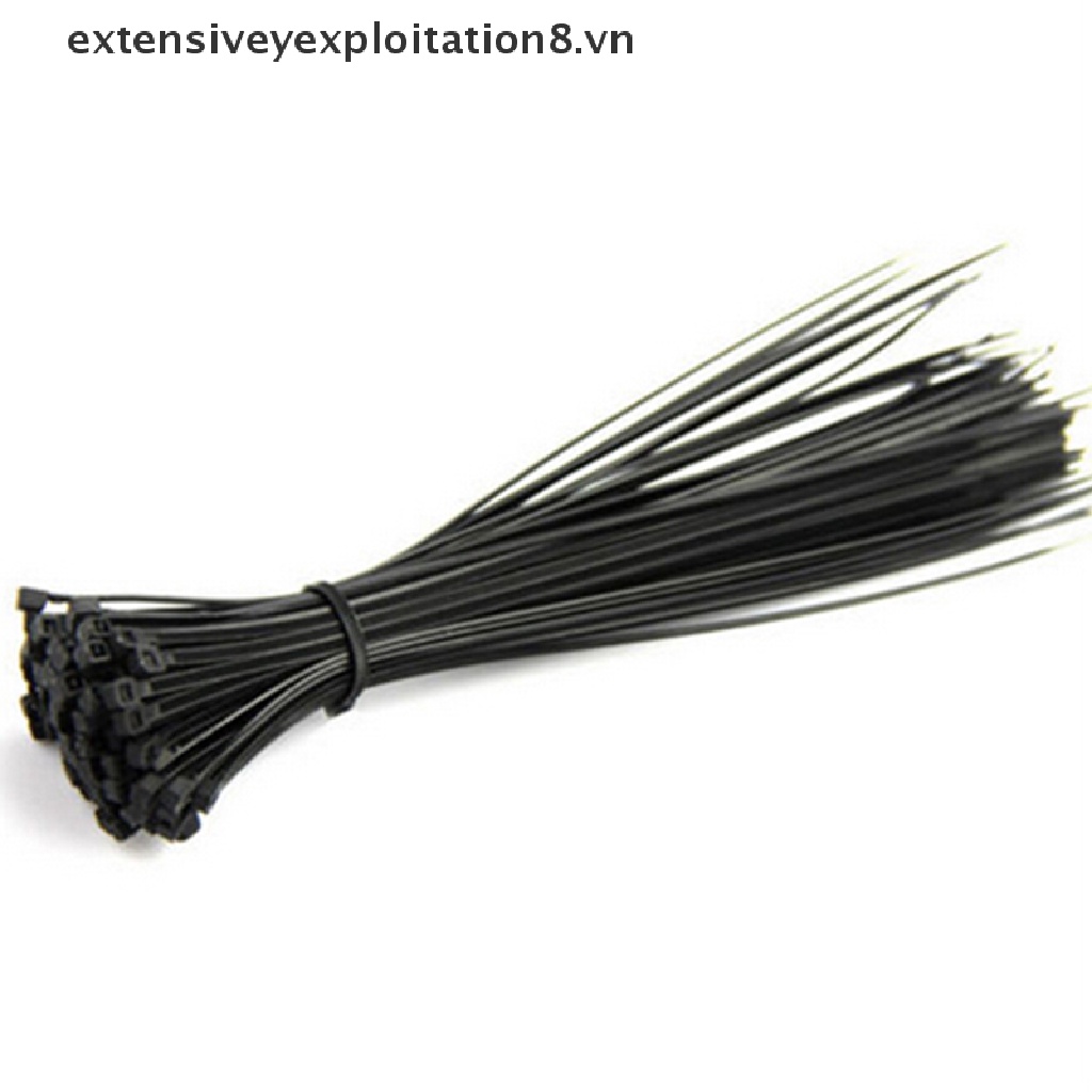 Bộ 100 sợi dây rút buộc tự khóa 10cm bằng nhựa nylon màu đen