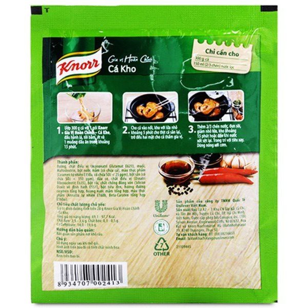 Gia vị Hoàn Chỉnh Knorr Cá Kho gói 28g