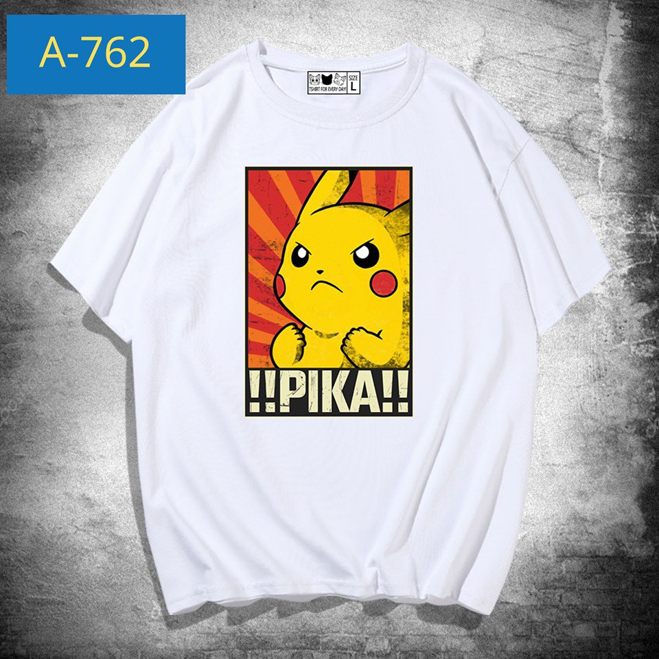 Áo Thun Nam Nữ Tay Lỡ Unisex Phông Trơn Oversize Form Rộng Basic Tee Hình PIKACHU Ô VUÔNG
