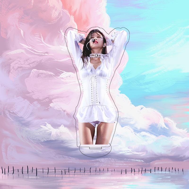 Đồ trang trí đứng 15cm bằng acrylic hình Jennie Jisoo Blackpink