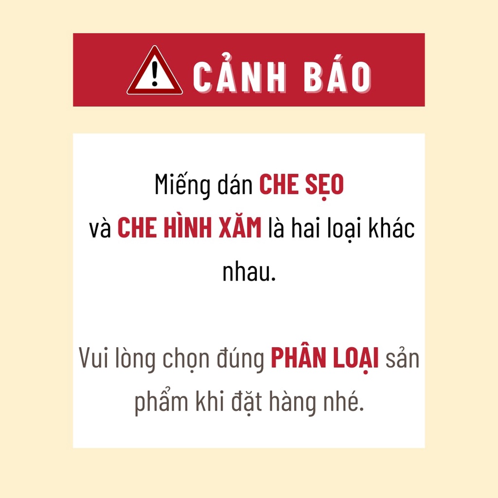 Miếng dán che sẹo che xăm Nhật Bản che khuyết điểm đậm màu nhiều kích thước chống nước chống mồ hôi, không dính bẩn