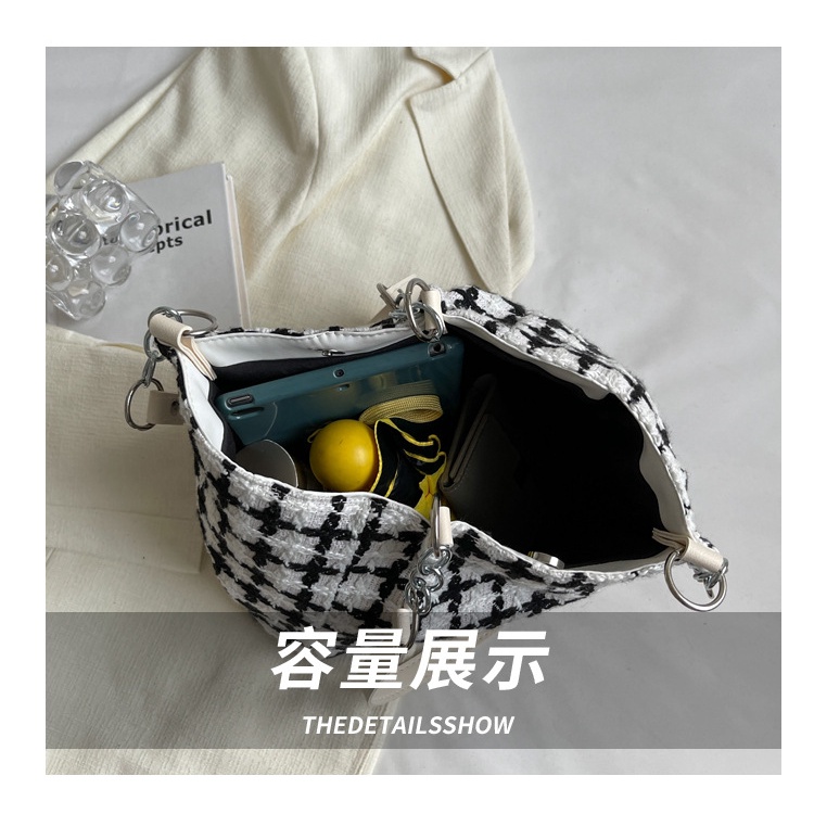 Túi đeo chéo JASMIN NOIR họa tiết caro thời trang cho nữ