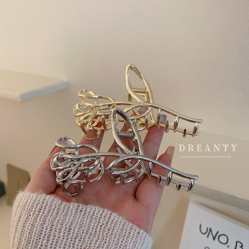 Kẹp Tóc Kim Loại Hình Hoa Hồng Rỗng Độc Đáo Thời Trang Hàn Quốc Cho Nữ