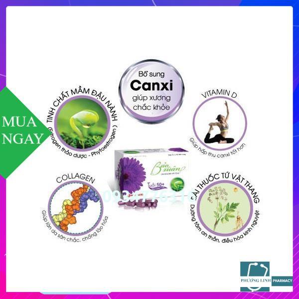 Viên uống bảo xuân tím tuổi 50+ cân bằng nội tiết và gìn giữ nét xuân, hộp 30 viên