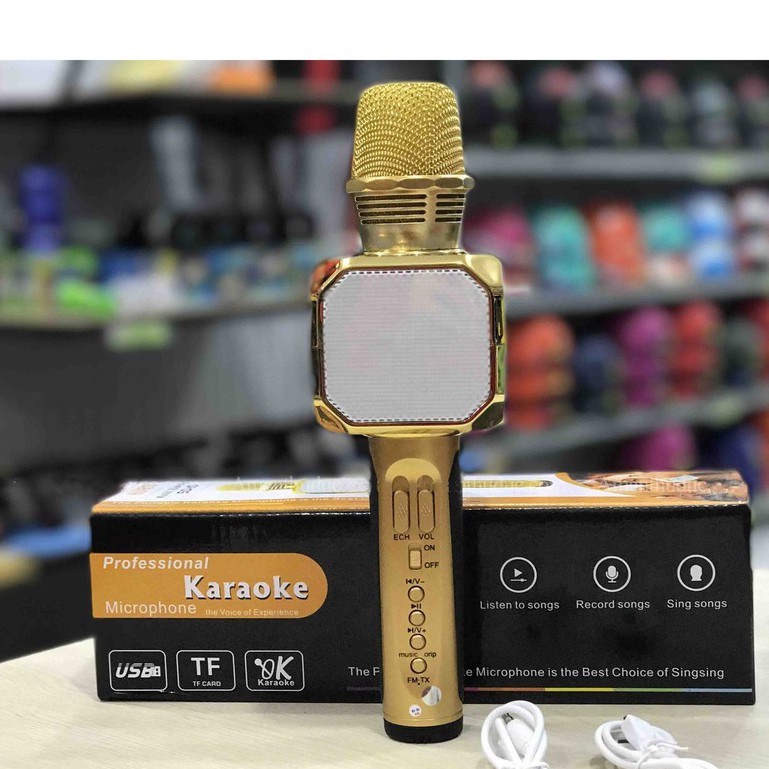 Micro karaoke bluetooth SD-10, mic kèm loa mini không dây, bắt giong tốt nhỏ gọn, giá rẻ