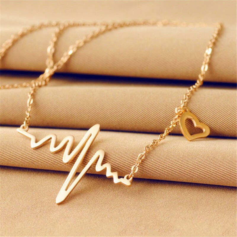Dây Chuyền Hợp Kim Mặt Hình Nhịp Tim Xinh Xắn Cho Nữ