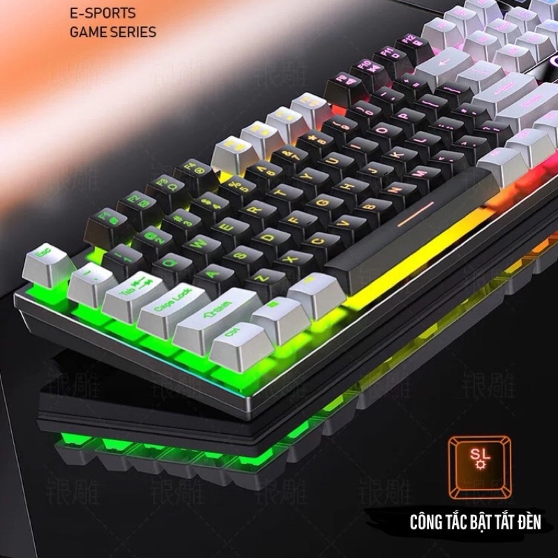 Bàn Phím Chuột Tai Nghe Máy Tính Laptop Gaming YINDIAO K500-G5-Q7 LED RGB Cao Cấp Có Nhiều Màu Hồng Xanh Tím Trắng Đen