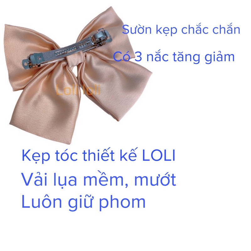 Kẹp tóc, Cột tóc nơ bướm vải satin lụa.