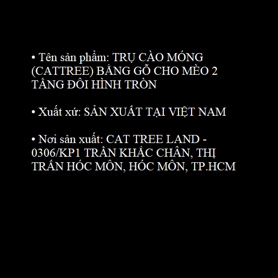 TRỤ CÀO MÓNG (CATTREE) BẰNG GỖ CHO MÈO 2 TẦNG ĐÔI HÌNH TRÒN - NHÀ CÂY CHO MÈO CÀO MÓNG