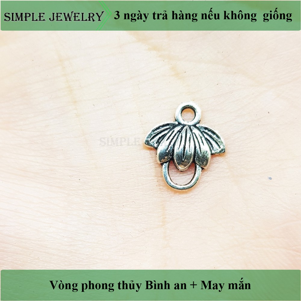 Charm bạc lá cây dùng để mix vòng đeo tay, vòng phong thủy cực xinh