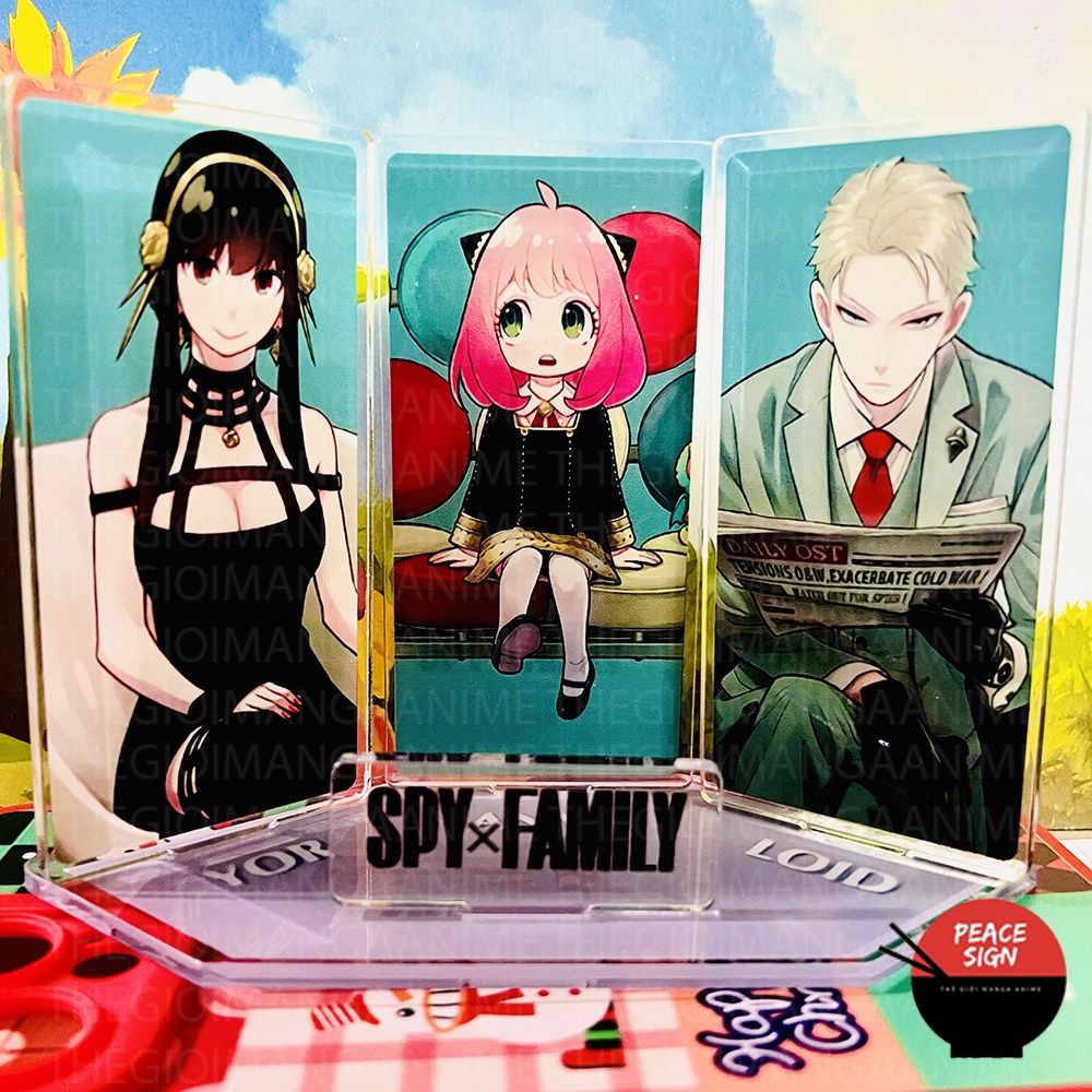 Standee SPY X FAMILY mô hình Gia Đình Điệp Viên tượng mica trong acrylic anime chibi trưng bày trang trí xinh xắn M1