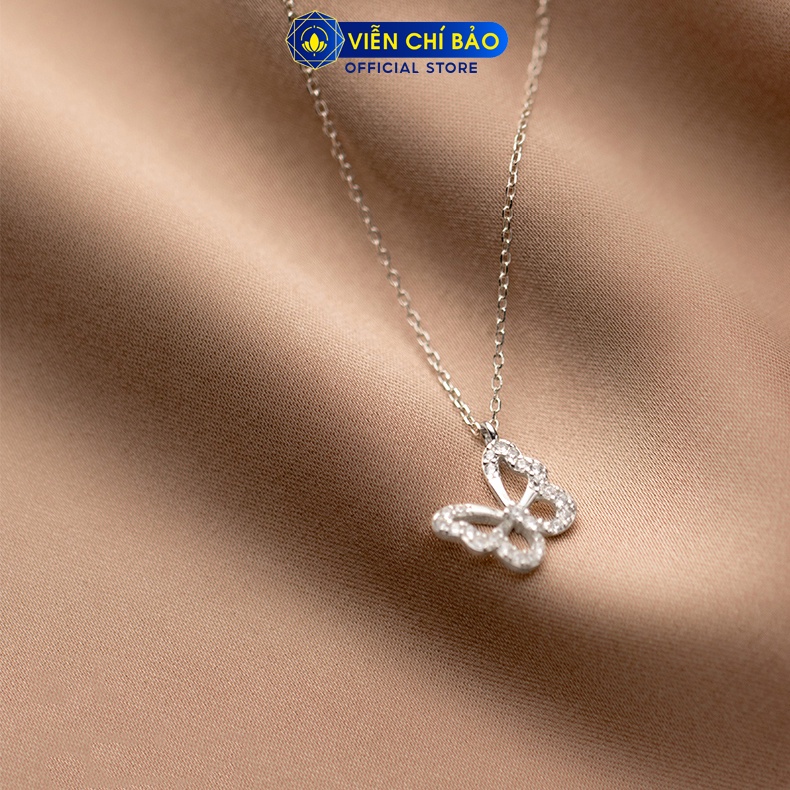 Dây chuyền bạc nữ Cánh bướm đính đá chất liệu bạc 925 thời trang phụ kiện trang sức Viễn Chí Bảo D400370