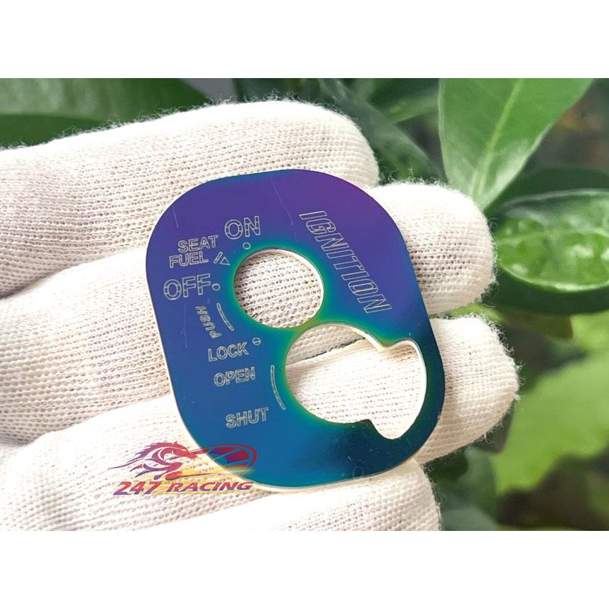 Tem INOX xi 7 màu Titan dán Ổ Khóa Wave RS Blade S110