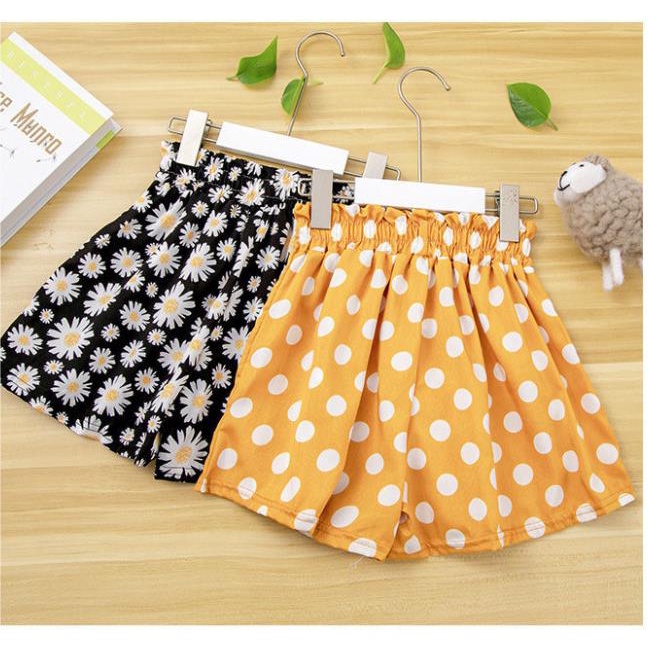 Quần Short Lưng Cao Họa Tiết Hoa Cúc Nhỏ Thời Trang Mùa Hè Mới 2021 Cho Bé Gái