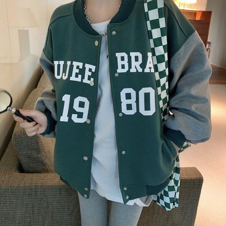 Hàng Đại Dương♡ Áo Khoác Bóng Chày Gejee Thương Hiệu 19 80 OVERSIZE | Áo Khoác Nữ | Áo Khoác BOMBER Kd66