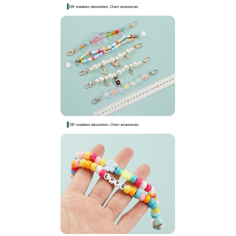 1 Mặt Charm Dây Xích Kim Loại Đính Đá Trang Trí Giày Thể Thao Tái Sử Dụng Được DIY 1 pcs