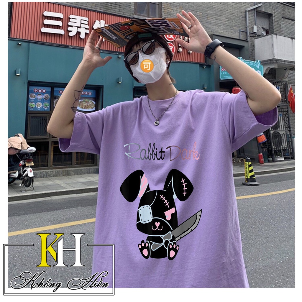 Áo thun unisex nam nữ form rộng tay lỡ Rabbit Dark