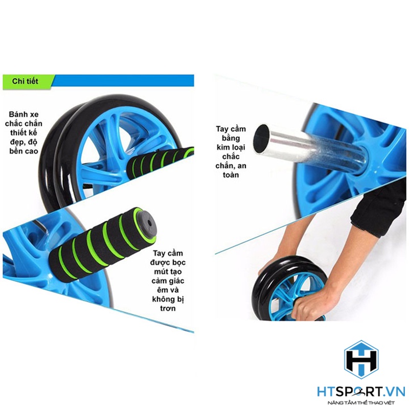 Con Lăn Tập Bụng 2 Bánh, Dụng Cụ Tập Cơ Bụng Đa Năng Lăn AB 2 Bánh Gym Thể Thao Tại Nhà CL01