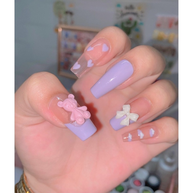 Nail box nơ gấu