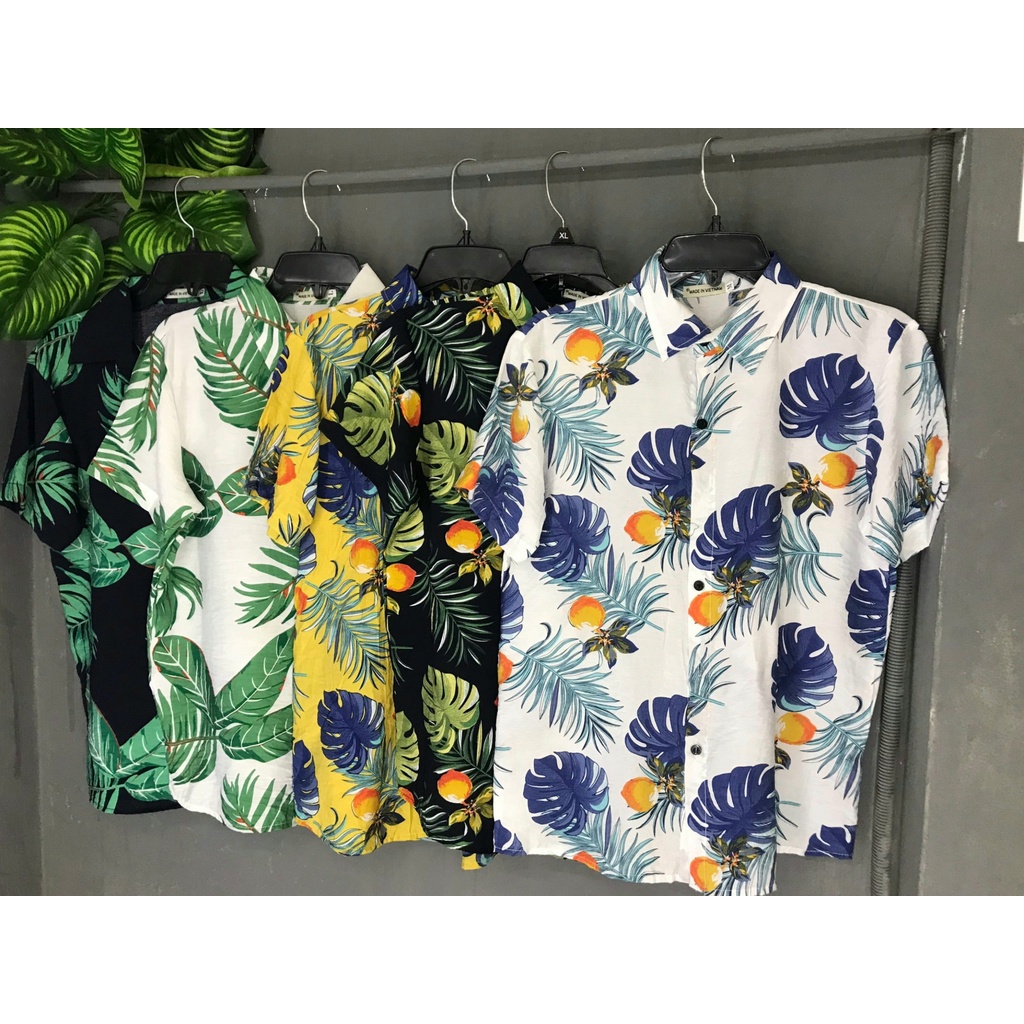 BIGSIZE 100-120KG /Áo Sơ Mi Hawaii Đi Biển Chất Đũi Cao Cấp