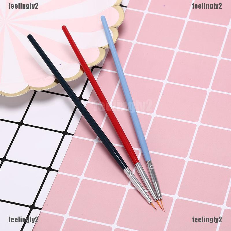 ❤Mặt Trời❤ Set 3 Cọ Vẽ Móng Tay Siêu Mỏng