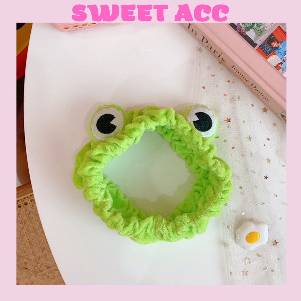 Băng đô con ếch xanh turban đội đầu rửa mặt cute dễ thương