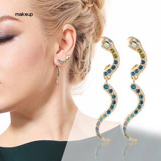Khuyên tai hình rắn đính đá phong cách cổ điển thanh lịch dành cho nữ