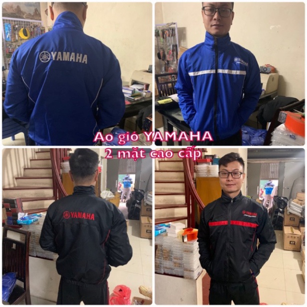 Áo gió Yamaha 2 mặt xanh đen cao cấp