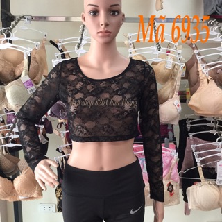 Áo mặc trong váy sát nách _Tay dài ren mã 6935