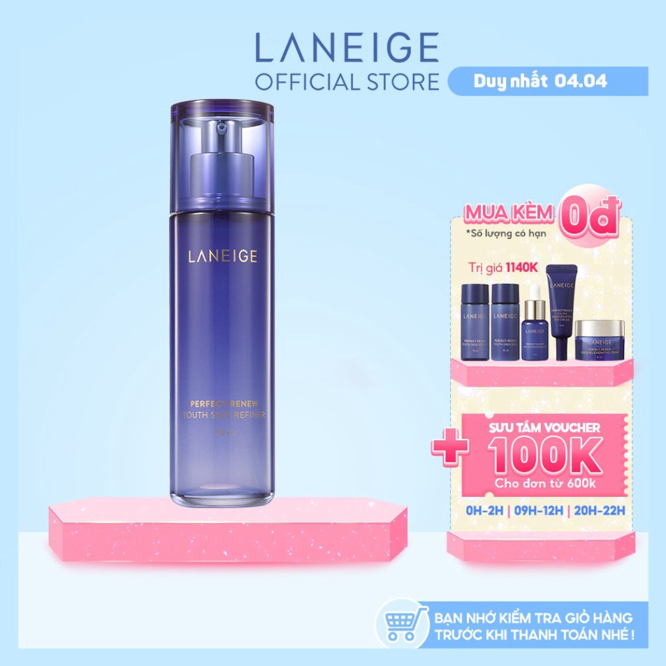 Nước cân bằng giúp ngăn ngừa lão hóa da LANEIGE Perfect Renew Youth Skin Refiner 120ml