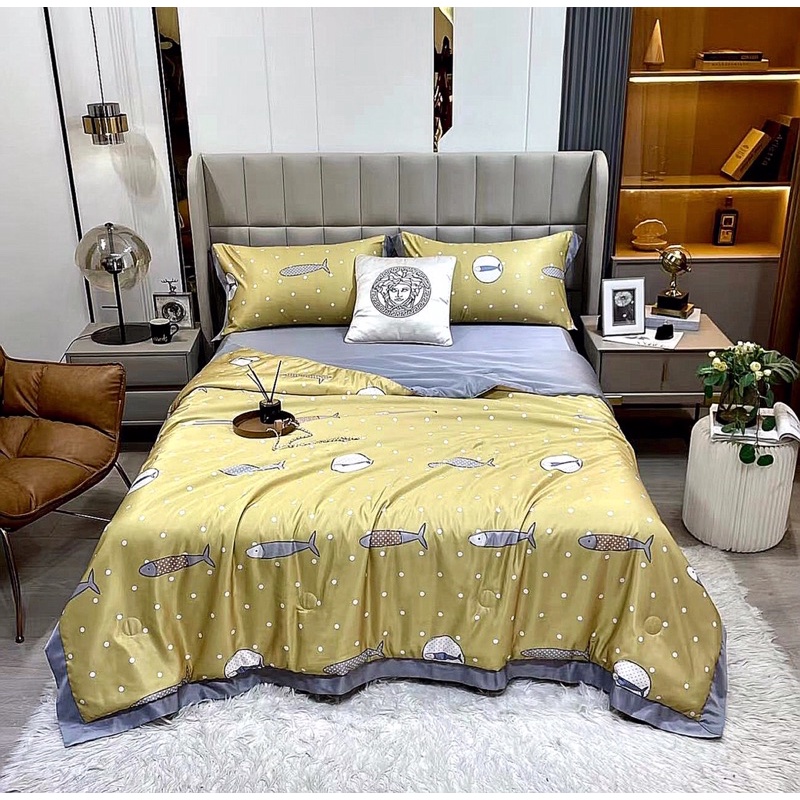 Set Chăn Ga Gối Lụa Thái Phi Bóng “ Chăn Trần Hè”(shop sẽ gọi check lại size và ga phủ)