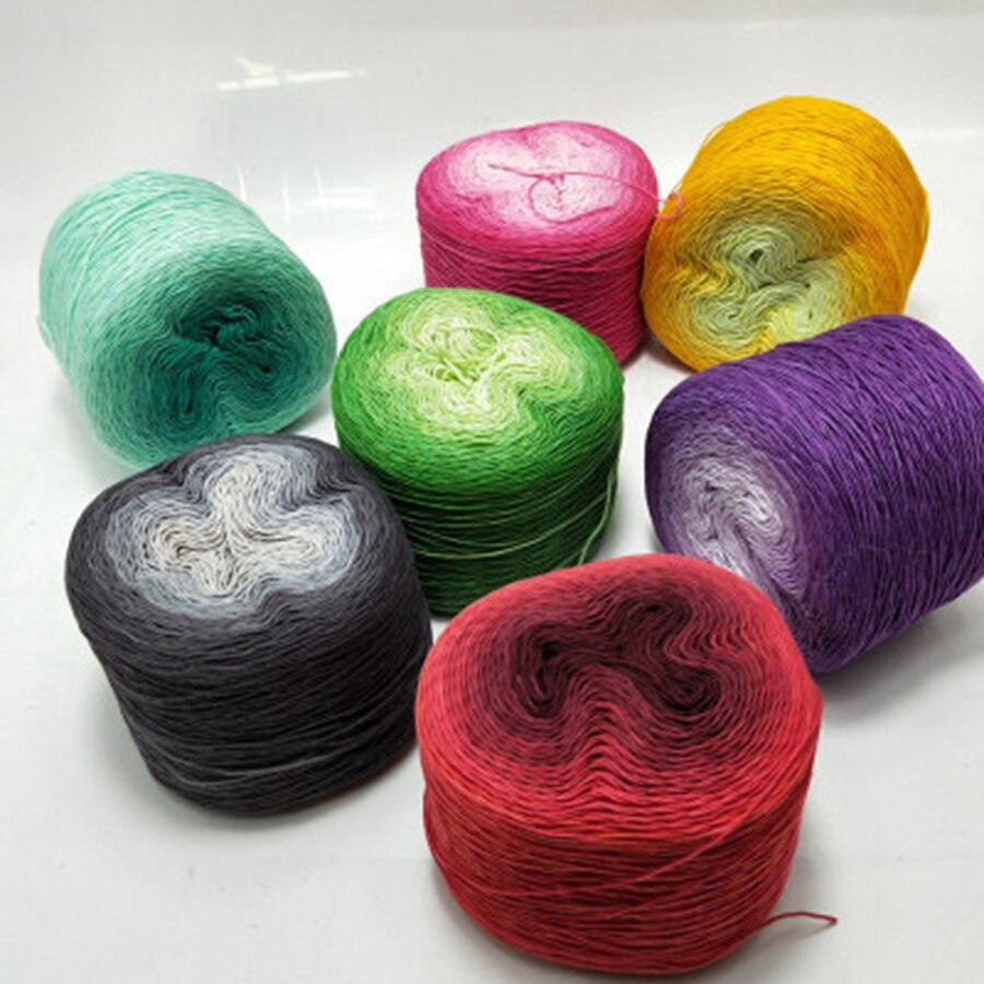 Cuộn Len Sợi Cotton Màu Gradient 1000m 1mm Thời Trang Nhật Hàn