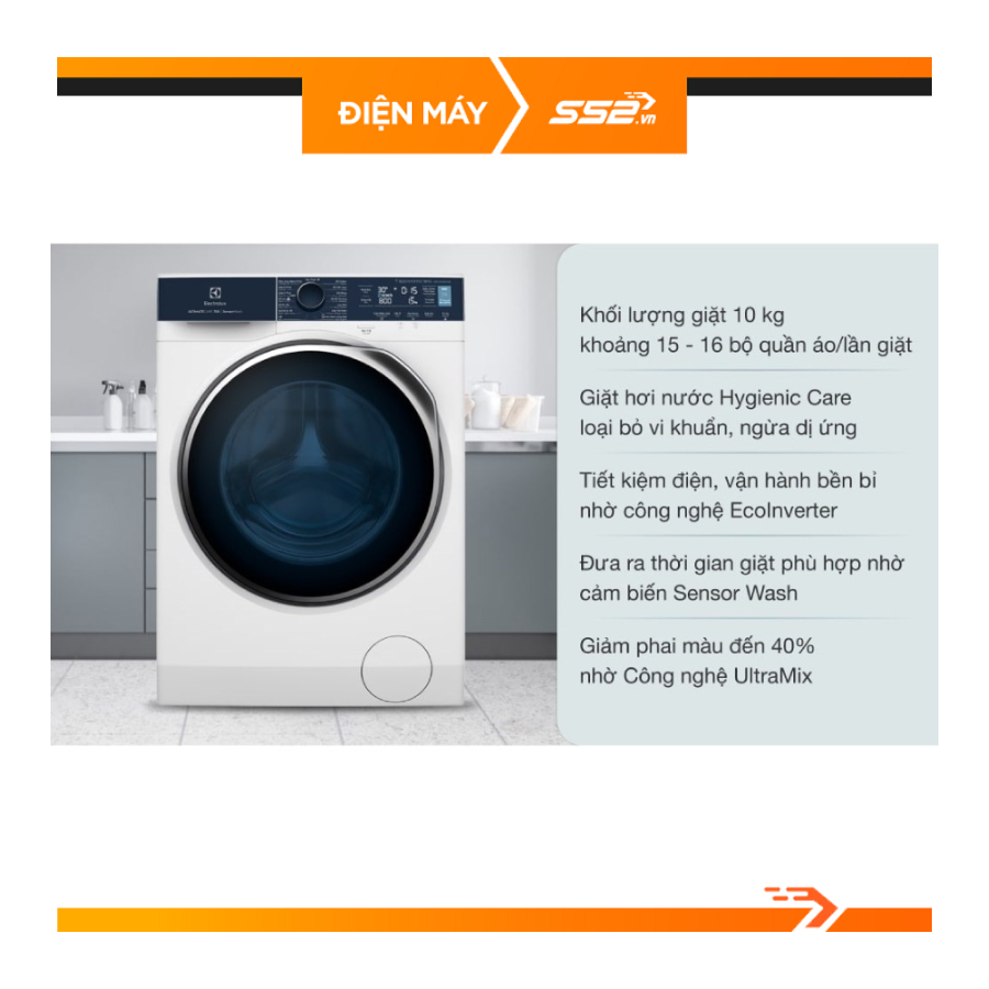Máy giặt Electrolux Inverter 10 kg EWF1042Q7WB - Hàng Chính Hãng