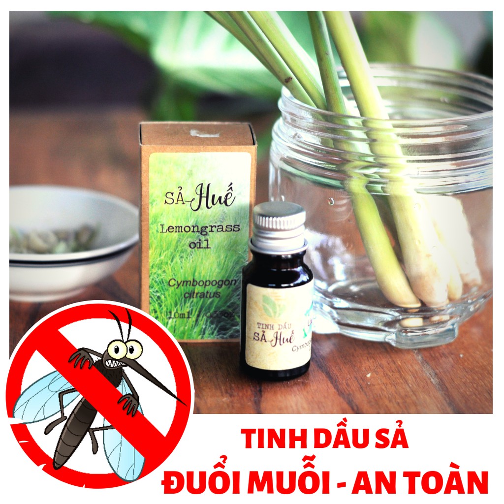 [An Toàn] Tinh Dầu Sả Chanh Đuổi Muỗi- 10ml- Nguyên Chất - Liên Minh Xanh - Làng Hạ