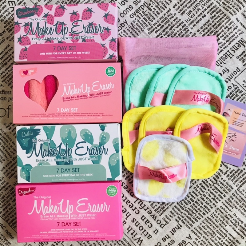 Makeup Eraser ✨ Set 7 khăn tẩy trang cho 7 ngày trong tuần đủ các mẫu và size