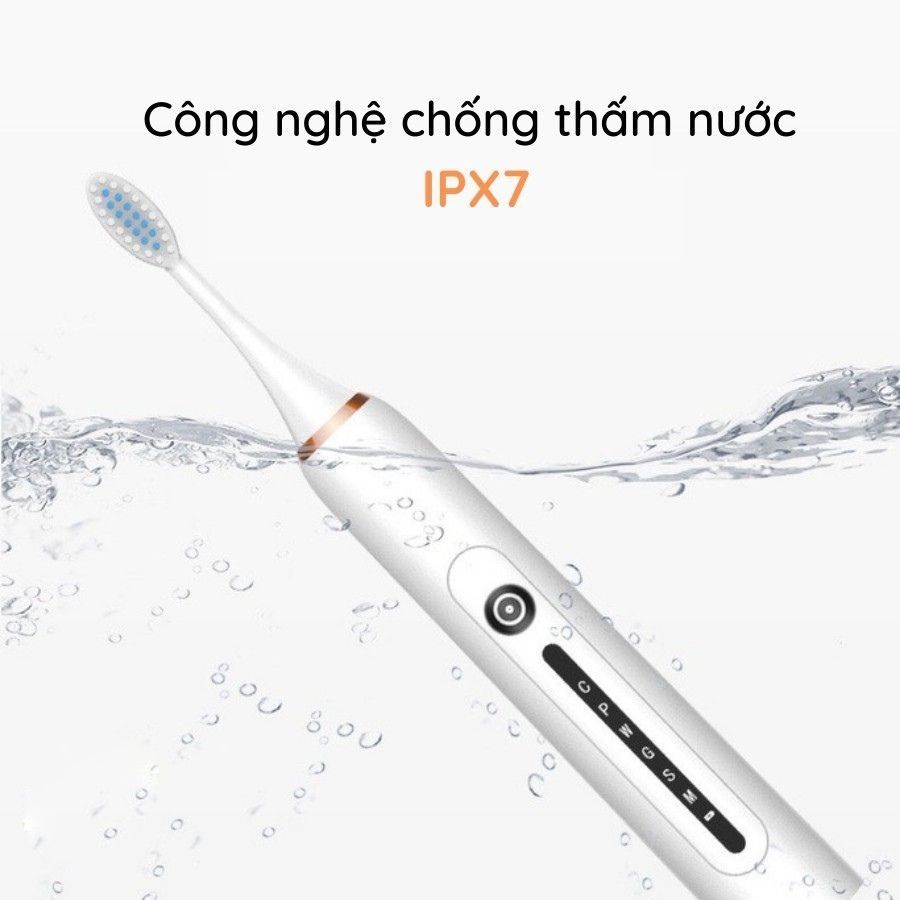 [Tặng kèm giá đỡ] Bàn chải điện sonic và giá đỡ, bàn chải đánh răng điện 6 chế độ đánh răng - SONIC X7G