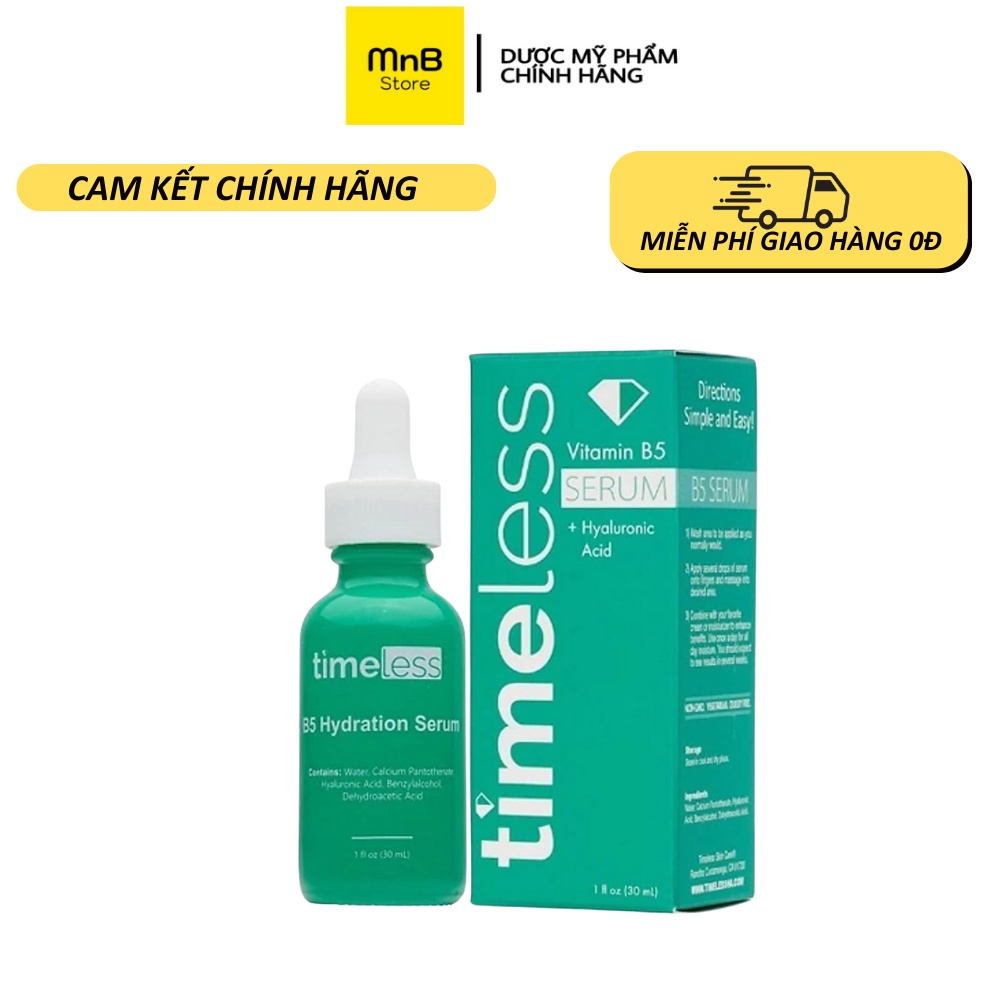 Tinh chất Dưỡng Ẩm Phục Hồi Làm Dịu Da Timeless Vitamin B5 Hydration Hyaluronic Acid Serum 30ml