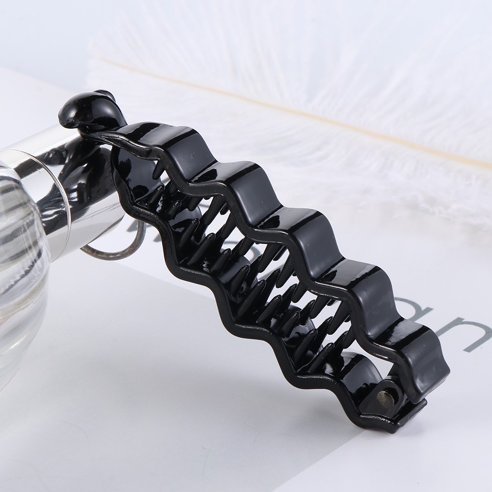 (Hàng Mới Về) Kẹp Tóc Đuôi Ngựa Bằng Nhựa Abs Màu Đen Tạo Kiểu Tóc Thời Trang Cho Nữ