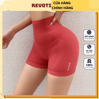 Quần đùi nữ legging dệt kim cạp lưng cao  có chun mông tập Gym Yoga Aerobic Zumba co giãn QYG08