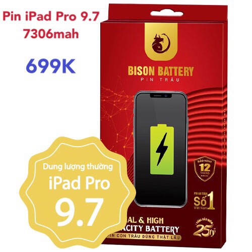 Pin tablet táo Pro 9.7,Pin tablet táo A1673 BISON dung lượng 7306mah BH 12 tháng