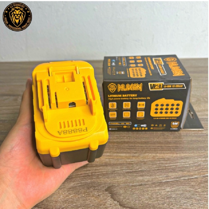 Pin HUKAN 15cell 21V Li-ion dung lượng cao chân pin phổ thông dùng được cho các dòng máy