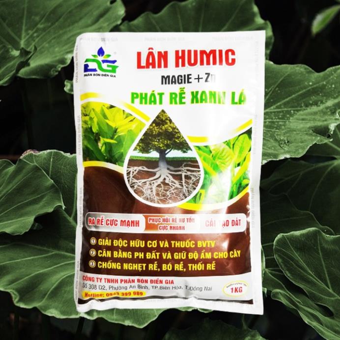 Lân humic chống bó rễ, giữ độ ẩm, kích thích ra rễ, cải tạo đất 1kg (bổ sung magie và kẽm zn)
