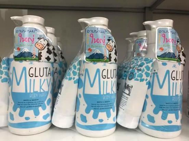 Sữa tắm trắng da sữa bò gluta milky tặng kèm sữa rữa mặt thái lan