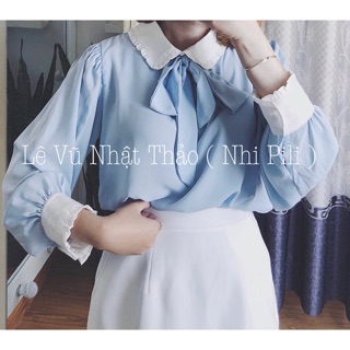 Sơ mi cổ nơ thiết kế