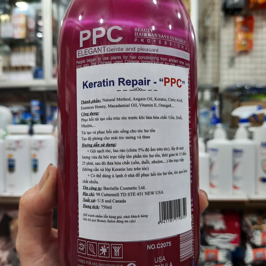 KERATIN PPC REPAIR CHÍNH HÃNG HẤP Ủ PHỤC HỒI TÓC HƯ TỔN 750ML - ĐỎ